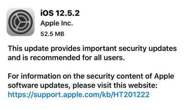 北海街道苹果手机维修分享iOS12.5.2发布，建议所有老苹果用户安装 
